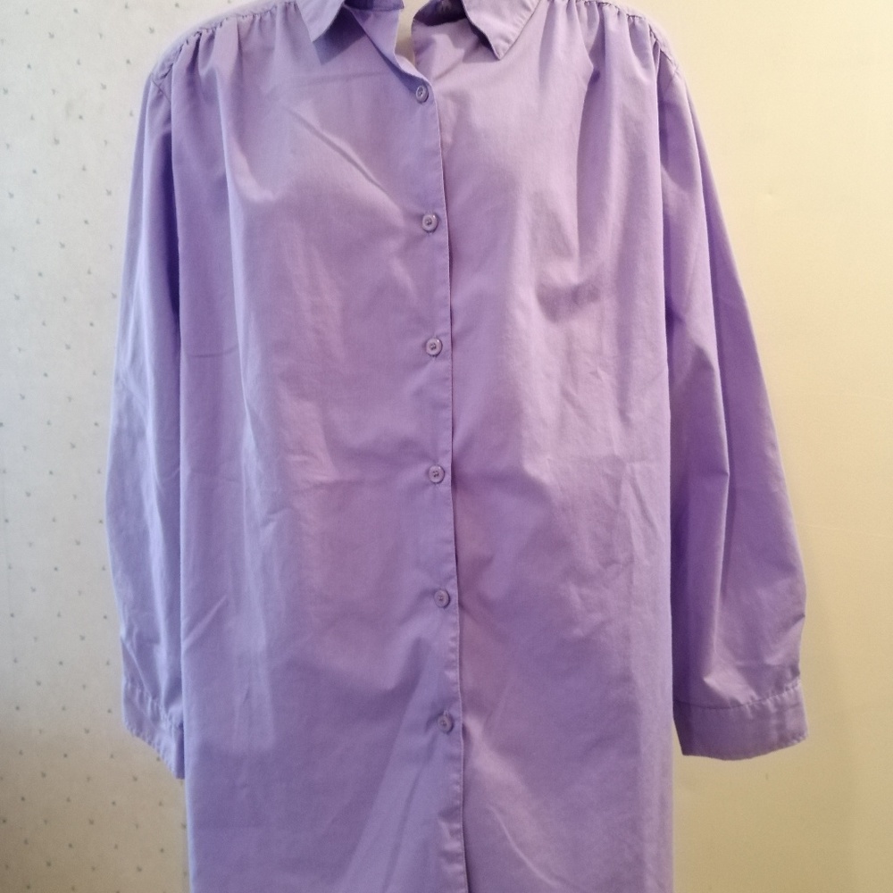 Women's  long sleeve blouse, 1X, Lavendar